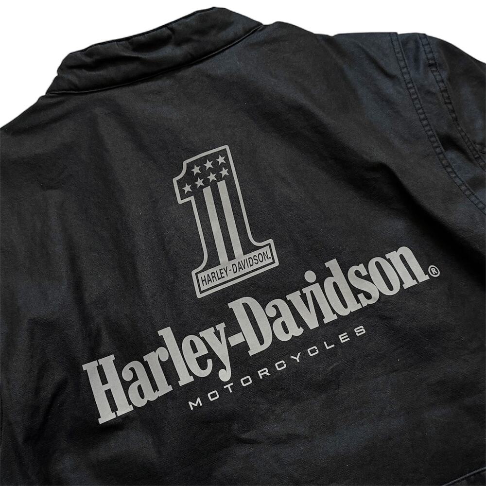 Harley-Davidson #1 Riding Jacket Mens XL Black Cotton Belted Motorcycle - Picture 7 of 12